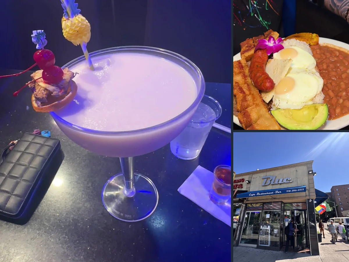 Shared appetizers beside cocktails and café drinks.